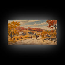 Load image into Gallery viewer, Framed Canvas Print Autumn Cowboy Riders in Fall Colors, Perfect Autumn Decor, Rustic Western Wall Art, and Seasonal Fall Wall Print