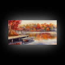 Load image into Gallery viewer, Autumn's Reflections - holiday decor, watercolor Christmas, Christmas wall art, winter wall art, holiday art gift