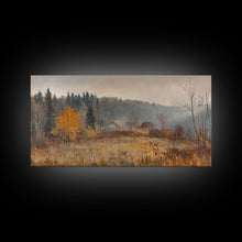 Load image into Gallery viewer, Early American Style Landscape Painting, Framed Canvas Print, Christmas Holiday Wall Art for Seasonal Winter Decor