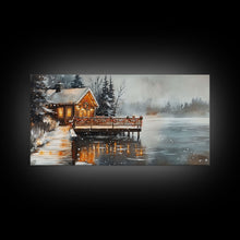 Load image into Gallery viewer, Beach house porch with Christmas garland and seashells, Framed Canvas Print festive tropical decorations, perfect coastal Christmas wall art