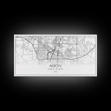 Carregar imagem no visualizador da galeria, Akron Street Map, Ohio Map, Map Print, Modern Art, Wall Art, Canvas Print, Wall Hanging, Office Wall Décor, Couples Gift, City Map Canvas