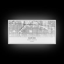 Load image into Gallery viewer, Aurora Street Map, Colorado Map, Map Print, Modern Art, Wall Art, Canvas Print, College Apartment, Colorado Wall Art, Mom Birthday Gift