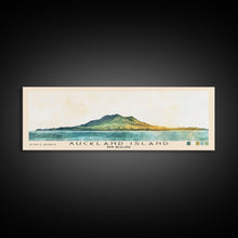 Load image into Gallery viewer, Auckland Island, New Zealand Watercolor Print, Vacation Gift, New Zealand Wall Art, Beach Painting, Beach Decor, Large Wall Art, Wood Frame Art