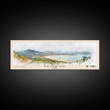 Load image into Gallery viewer, Beidaihe, China Watercolor Beach Print, Vacation Gift, China Wall Art, Framed Canvas Print, Framed Beach Painting