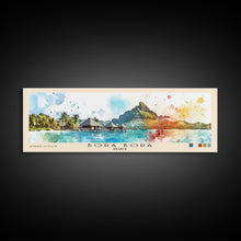 Load image into Gallery viewer, Bora Bora, France Watercolor Beach Print, Vacation Gift, France Wall Art, Framed Canvas Print, Framed Beach Painting