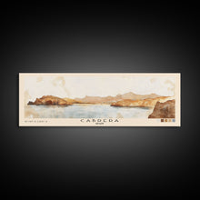 Carregar imagem no visualizador da galeria, Cabrera, Spain Watercolor Beach Print, Vacation Gift, Spain Wall Art, Framed Canvas Print, Framed Beach Painting