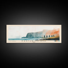 Load image into Gallery viewer, Easter Island, Chile Watercolor Beach Print, Vacation Gift, Chile Wall Art, Beach Painting, Beach Decor, Beach Painting