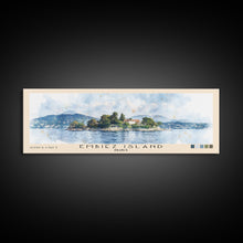 Load image into Gallery viewer, Embiez Island, France Watercolor Beach Print, Vacation Gift, France Wall Art, Framed Canvas Print, Framed Beach Painting