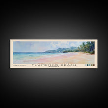 Carregar imagem no visualizador da galeria, Flamenco Beach, Puerto Rico Watercolor Beach Print, Vacation Gift, Puerto Rico Wall Art, Framed Canvas Print, Framed Beach Painting