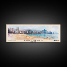 Load image into Gallery viewer, Lido Beach, Hong Kong Watercolor Print, Vacation Gift, Hong Kong Wall Art, Beach Painting, Beach Decor, Large Wall Art, Wood Frame Art