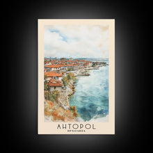 Load image into Gallery viewer, Ahtopol, Bulgaria Watercolor Beach Print, Vacation Gift, Bulgaria Wall Art, Beach Painting, Beach Decor, Beach Painting