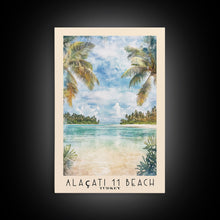 Load image into Gallery viewer, Alaçatı 11 Beach, Turkey Watercolor Beach Print, Vacation Gift, Turkey Wall Art, Beach Painting, Beach Decor, Beach Painting