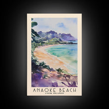 Load image into Gallery viewer, Anaoke Beach, Cook Islands Watercolor Beach Print, Vacation Gift, Cook Islands Wall Art, Beach Painting, Beach Decor, Beach Painting