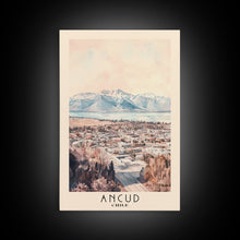 Load image into Gallery viewer, Ancud, Chile Watercolor Print, Vacation Gift, Chile Wall Art, Beach Painting, Beach Decor, Large Wall Art, Wood Frame Art