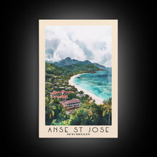 Load image into Gallery viewer, Anse St Jose, Seychelles Watercolor Beach Print, Vacation Gift, Seychelles Wall Art, Beach Painting, Beach Decor, Beach Painting