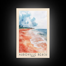 Carregar imagem no visualizador da galeria, Auroville Beach, India Watercolor Beach Print, Vacation Gift, India Wall Art, Framed Canvas Print, Framed Beach Painting