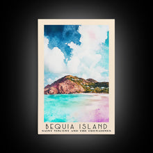 Load image into Gallery viewer, Bequia Island, Saint Vincent and the Grenadines Watercolor Beach Print, Vacation Gift, Saint Vincent and the Grenadines Wall Art, Beach Painting, Beach Decor, Beach Painting