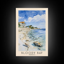 Load image into Gallery viewer, Bloody Bay, Jamaica Watercolor Beach Print, Vacation Gift, Jamaica Wall Art, Framed Canvas Print, Framed Beach Painting