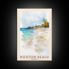 Load image into Gallery viewer, Boston Beach, Jamaica Watercolor Beach Print, Vacation Gift, Jamaica Wall Art, Beach Painting, Beach Decor, Beach Painting