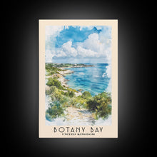 Load image into Gallery viewer, Botany Bay, United Kingdom Watercolor Print, Vacation Gift, United Kingdom Wall Art, Beach Painting, Beach Decor, Large Wall Art, Wood Frame Art