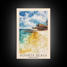Load image into Gallery viewer, Bounty Beach, Philippines Watercolor Beach Print, Vacation Gift, Philippines Wall Art, Framed Canvas Print, Framed Beach Painting