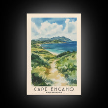 Load image into Gallery viewer, Cape Engano, Philippines Watercolor Beach Print, Vacation Gift, Philippines Wall Art, Beach Painting, Beach Decor, Beach Painting