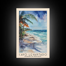 Load image into Gallery viewer, Cayo Levantado, Dominican Republic Watercolor Print, Vacation Gift, Dominican Republic Wall Art, Beach Painting, Beach Decor, Large Wall Art, Wood Frame Art