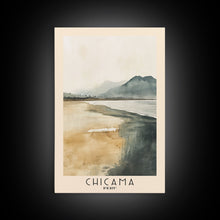 Load image into Gallery viewer, Chicama, Peru Watercolor Beach Print, Vacation Gift, Peru Wall Art, Beach Painting, Beach Decor, Beach Painting