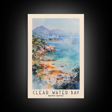 Cargar imagen en el visor de la galería, Clear Water Bay, Hong Kong Watercolor Beach Print, Vacation Gift, Hong Kong Wall Art, Framed Canvas Print, Framed Beach Painting