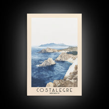 Load image into Gallery viewer, Costalegre, Mexico Watercolor Print, Vacation Gift, Mexico Wall Art, Beach Painting, Beach Decor, Large Wall Art, Wood Frame Art