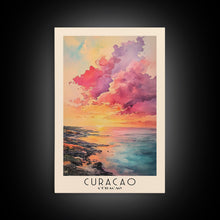 Load image into Gallery viewer, Curacao, Curacao Watercolor Beach Print, Vacation Gift, Curacao Wall Art, Beach Painting, Beach Decor, Beach Painting