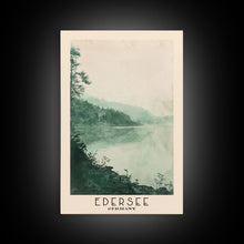 Load image into Gallery viewer, Edersee, Germany Watercolor Beach Print, Vacation Gift, Germany Wall Art, Framed Canvas Print, Framed Beach Painting