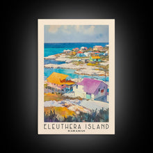 Load image into Gallery viewer, Eleuthera Island, Bahamas Watercolor Print, Vacation Gift, Bahamas Wall Art, Beach Painting, Beach Decor, Large Wall Art, Wood Frame Art