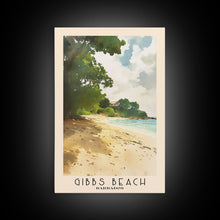 Load image into Gallery viewer, Gibbs Beach, Barbados Watercolor Print, Vacation Gift, Barbados Wall Art, Beach Painting, Beach Decor, Large Wall Art, Wood Frame Art