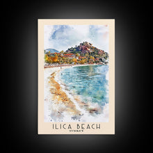Load image into Gallery viewer, Ilıca Beach, Turkey Watercolor Beach Print, Vacation Gift, Turkey Wall Art, Beach Painting, Beach Decor, Beach Painting