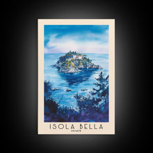 Load image into Gallery viewer, Isola Bella, Italy Watercolor Beach Print, Vacation Gift, Italy Wall Art, Framed Canvas Print, Framed Beach Painting