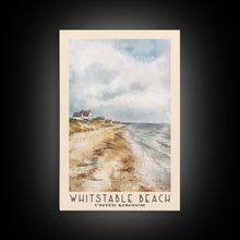 Load image into Gallery viewer, Whitstable beach, United Kingdom Watercolor Beach Print, Vacation Gift, United Kingdom Wall Art, Beach Painting, Beach Decor, Beach Painting
