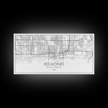 Load image into Gallery viewer, Des Moines Street Map, Iowa Map, Map Print, Minimalist Art, Wall Art, Canvas Art, Girls Bedroom Décor, Dorm Room Décor, Gift For Dad, Office