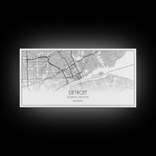 Load image into Gallery viewer, Detroit Street Map, Michigan Map, Map Print, Minimalist Art, Wall Art, Canvas Art, Office, Apartment Décor, Poker Room Décor, Fun Wall Art