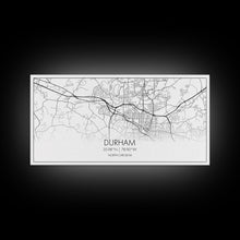 Load image into Gallery viewer, Durham Street Map, North Carolina Map, Map Art, Minimalist Art, Wall Art, Canvas Art, Trendy Room Décor, Bar Room Décor, Teacher Gift