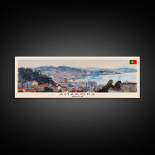 Load image into Gallery viewer, Amadora Portugal Travel Print Wall Art, Panoramic City Art, Travel Art, Wall Decor, Vacation Gift, Framed Canvas Print Or Metal Art