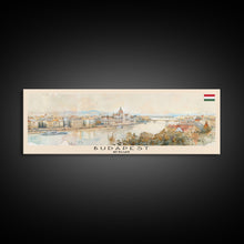 Carregar imagem no visualizador da galeria, Budapest Hungary Travel Art, City Art, Framed Canvas Print or Metal Wall Art, Europe Travel Poster, Panoramic Wall Art, Extra Wide Wall Art