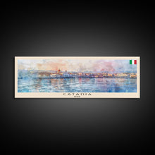 Cargar imagen en el visor de la galería, Catania Italy Travel Print Wall Art, Panoramic City Art, Travel Art, Wall Decor, Vacation Gift, Framed Canvas Print Or Metal Art