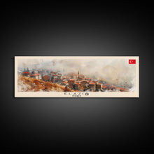 Load image into Gallery viewer, Elaz Turkey Wall Art, Panoramic Travel Poster, Panoramic Framed Canvas Print, City Wall Art, Wall Hanging Home Decor, Travel Art