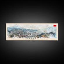 Load image into Gallery viewer, Elbasan Albania Travel Print Wall Art, Panoramic City Art, Travel Art, Wall Decor, Vacation Gift, Framed Canvas Print Or Metal Art