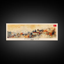 Load image into Gallery viewer, Eskisehir Turkey Panoramic Travel Poster, Framed Canvas Print or Metal Wall Art, Travel Art, Home Decor, Panoramic Painting, Midcentury Art