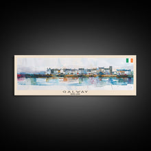 Carregar imagem no visualizador da galeria, Galway Ireland Panoramic Travel Poster, Framed Canvas Print or Metal Wall Art, Travel Art, Home Decor, Panoramic Painting, Midcentury Art