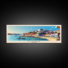 Load image into Gallery viewer, Almada Portugal Travel Art, City Art, Framed Canvas Print or Metal Wall Art, Europe Travel Poster, Panoramic Wall Art, Extra Wide Wall Art