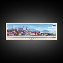 Load image into Gallery viewer, Angarsk Russia Panoramic Travel Poster, Framed Canvas Print or Metal Wall Art, Travel Art, Home Decor, Panoramic Painting, Midcentury Art