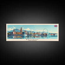 Load image into Gallery viewer, Belfast United Kingdom Travel Print Wall Art, Panoramic City Art, Travel Art, Wall Decor, Vacation Gift, Framed Canvas Print Or Metal Art